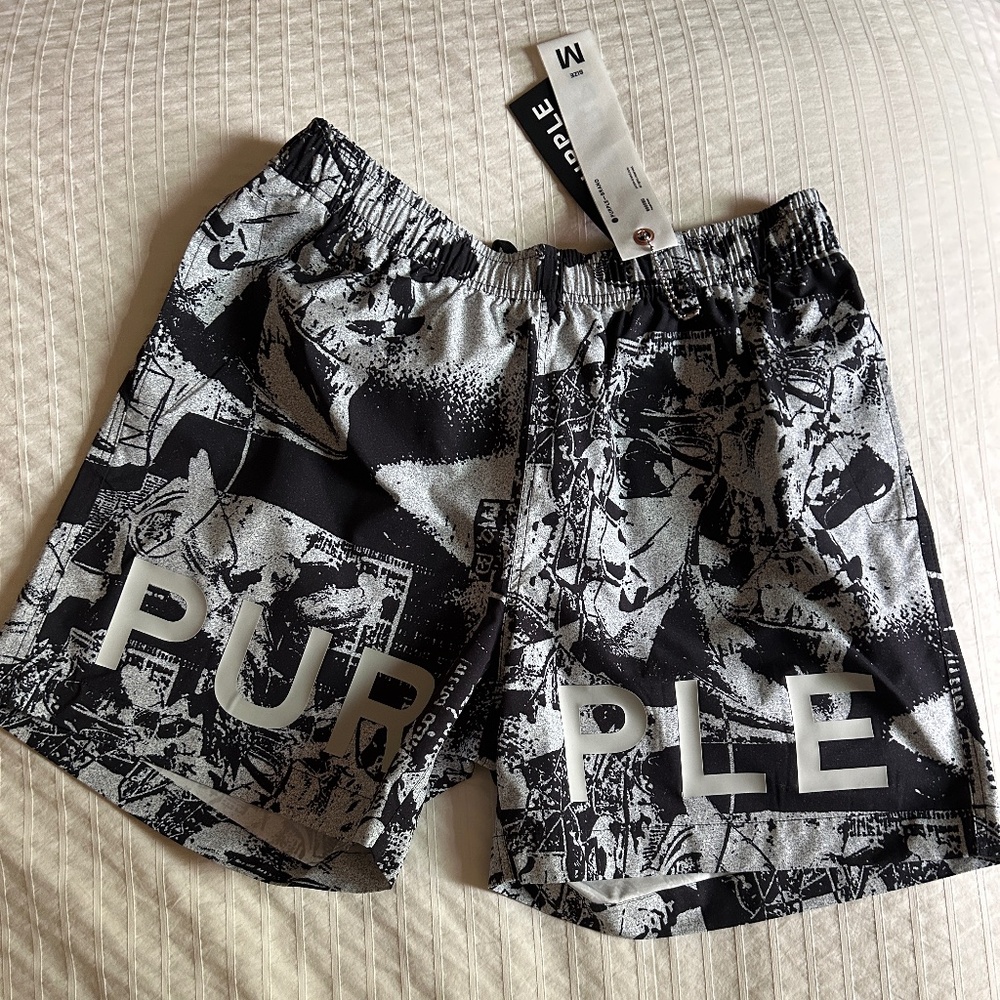 Men's Wordmark Swim Shorts - PURPLE BRAND